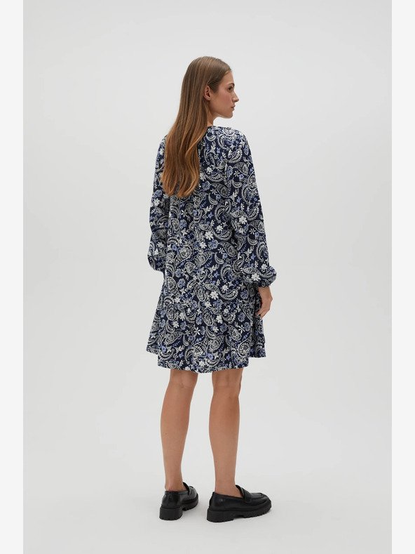 Moodo Abito da donna bianco e blu a fantasia Moodo