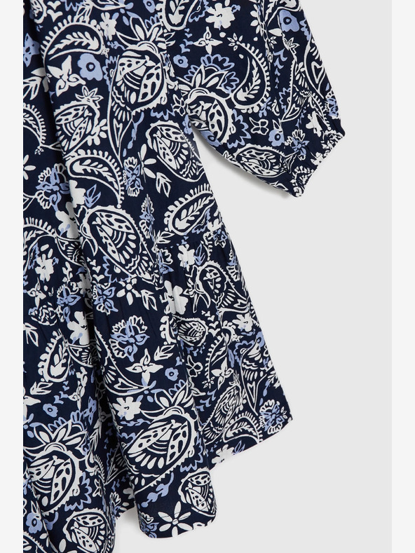 Moodo Abito da donna bianco e blu a fantasia Moodo