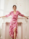 Moodo Abito floreale rosa con volant Moodo