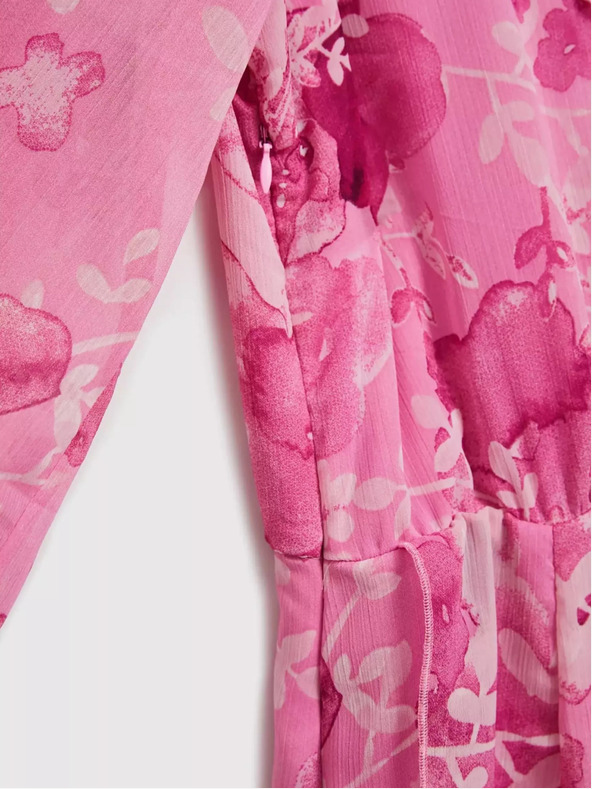 Moodo Abito floreale rosa con volant Moodo