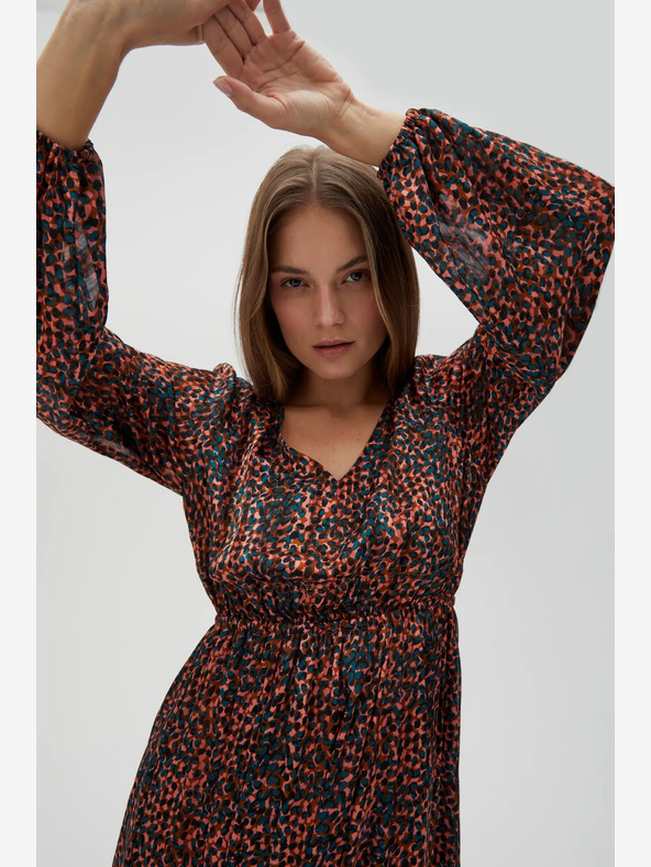 Moodo Abito da donna a fantasia arancione e marrone Moodo