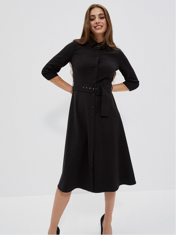 Moodo Abito midi nero da donna Moodo