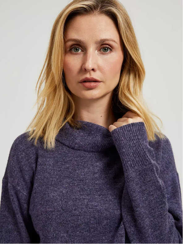 Moodo Maglione dolcevita viola Moodo