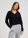 Moodo Maglione nero a maniche lunghe con scollo a V Moodo