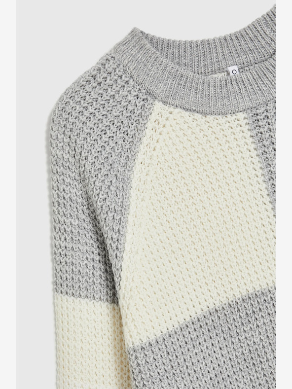 Moodo Maglione da donna bianco e grigio Moodo