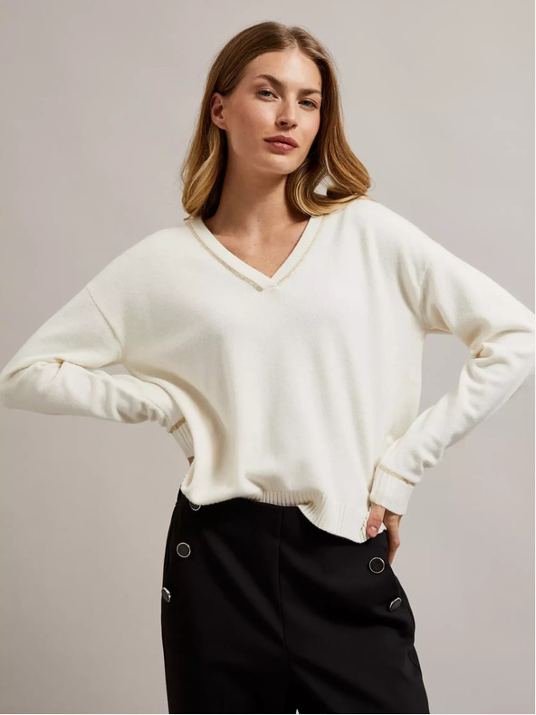 Moodo Maglione da donna con filo metallico Moodo