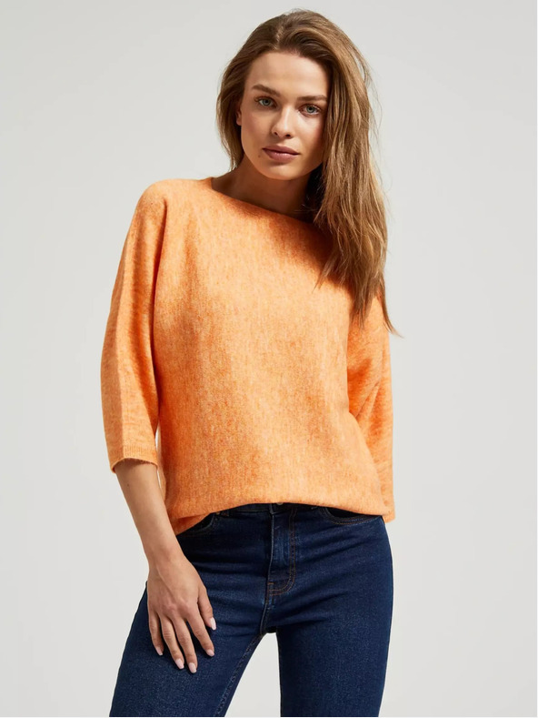 Moodo Maglione arancione con maniche a 3/4 Moodo