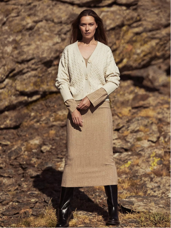 Moodo Cardigan corto bianco con bottoni Moodo