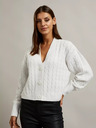 Moodo Cardigan corto bianco con bottoni Moodo