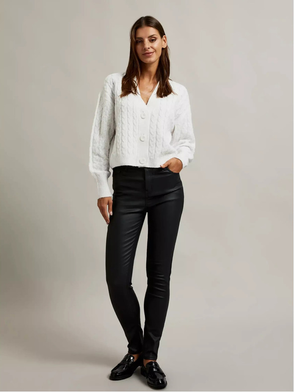 Moodo Cardigan corto bianco con bottoni Moodo