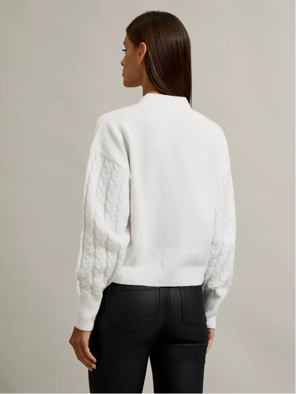 Moodo Cardigan corto bianco con bottoni Moodo