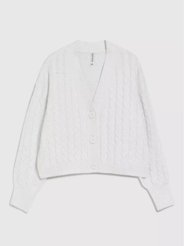 Moodo Cardigan corto bianco con bottoni Moodo