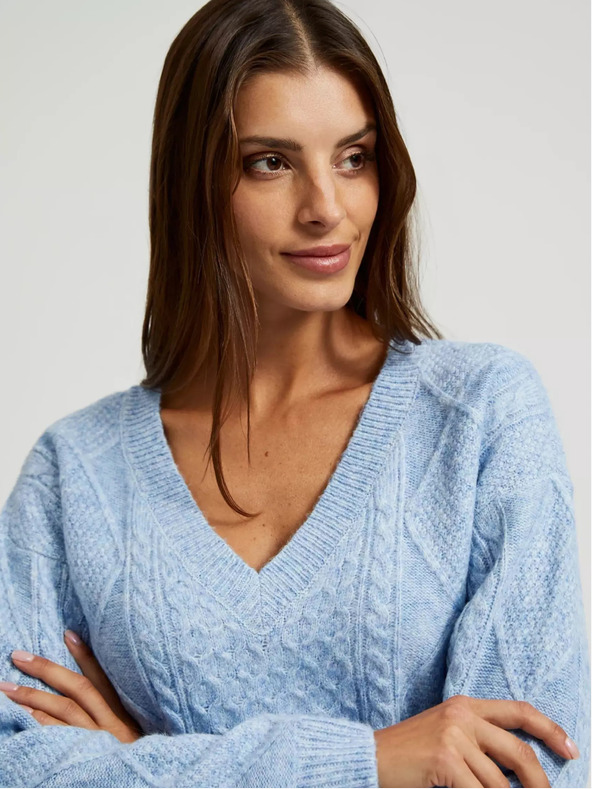 Moodo Cardigan blu con scollo a V Moodo