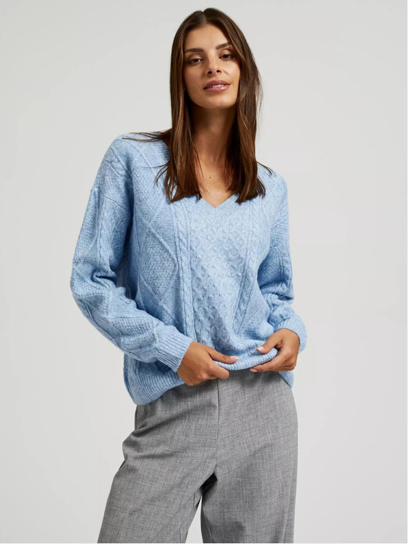 Moodo Cardigan blu con scollo a V Moodo