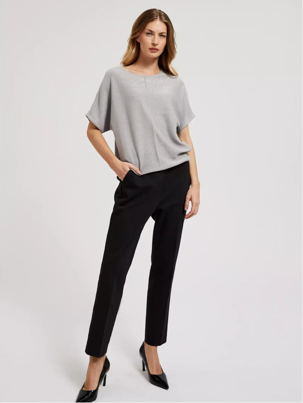 Moodo Maglione oversize grigio a maniche corte Moodo