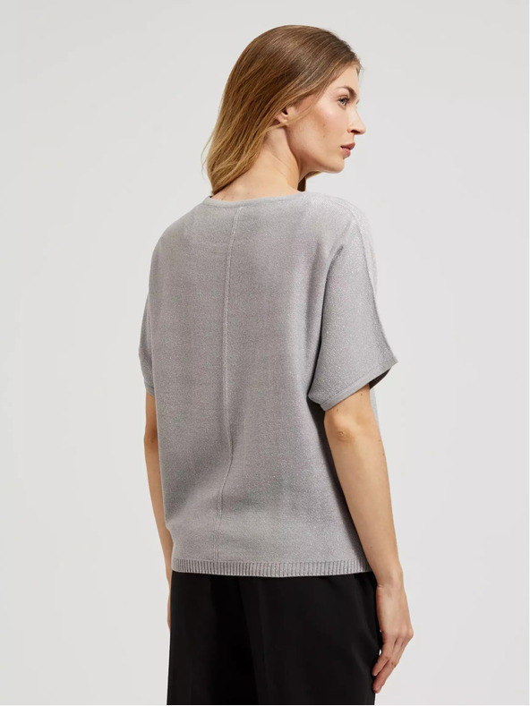Moodo Maglione oversize grigio a maniche corte Moodo