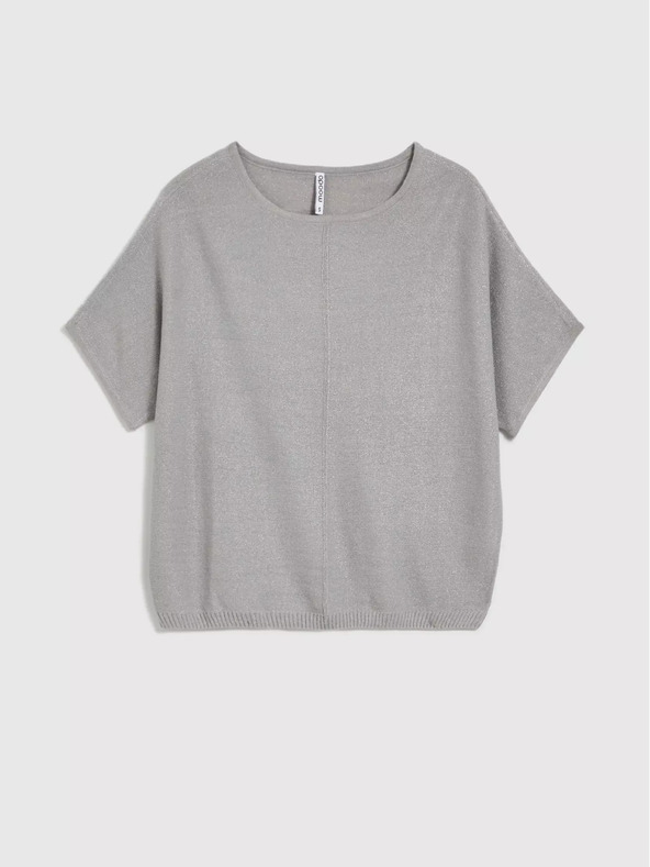 Moodo Maglione oversize grigio a maniche corte Moodo
