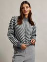Moodo Maglione dolcevita grigio con righe Moodo