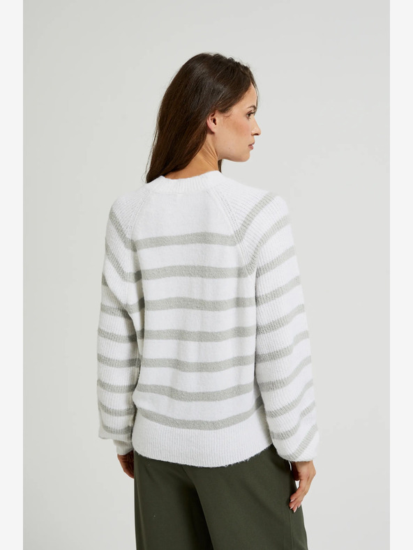 Moodo Moodo Maglione grigio a righe bianche