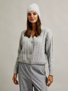 Moodo Cardigan corto grigio con bottoni Moodo