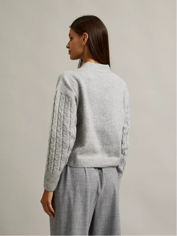 Moodo Cardigan corto grigio con bottoni Moodo