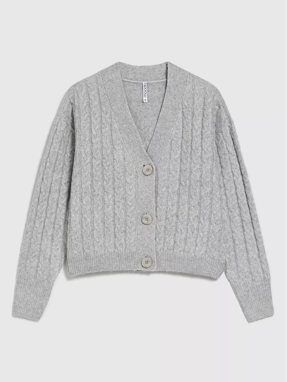 Moodo Cardigan corto grigio con bottoni Moodo