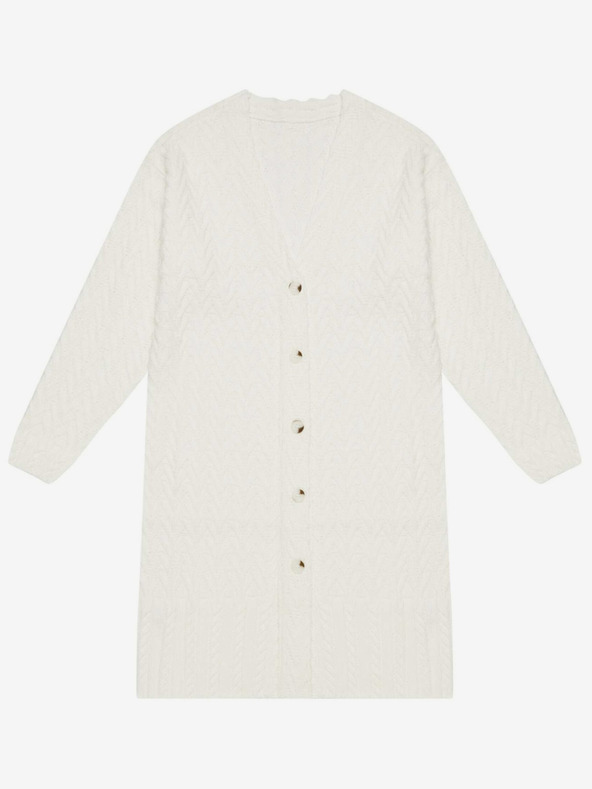 Moodo Cardigan lungo da donna bianco Moodo