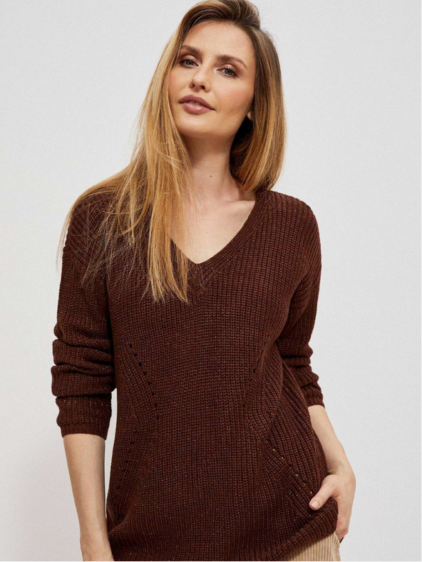 Moodo Maglione marrone lucido da donna Moodo