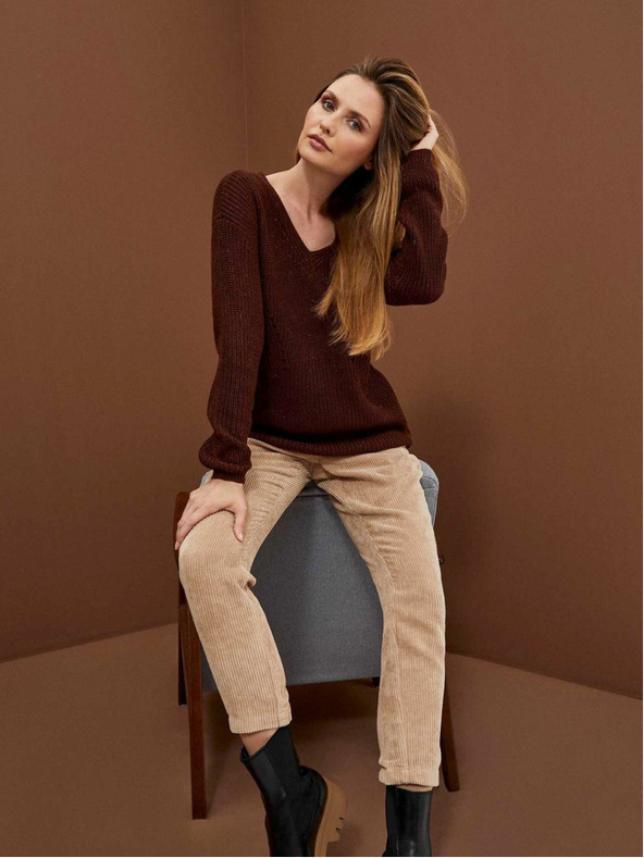 Moodo Maglione marrone lucido da donna Moodo