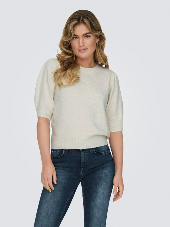 ONLY Maglione beige a maniche corte da donna ONLY ONLRICA