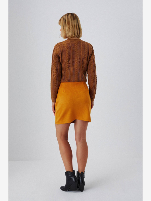 Moodo Gonna arancione da donna in pelle scamosciata Moodo