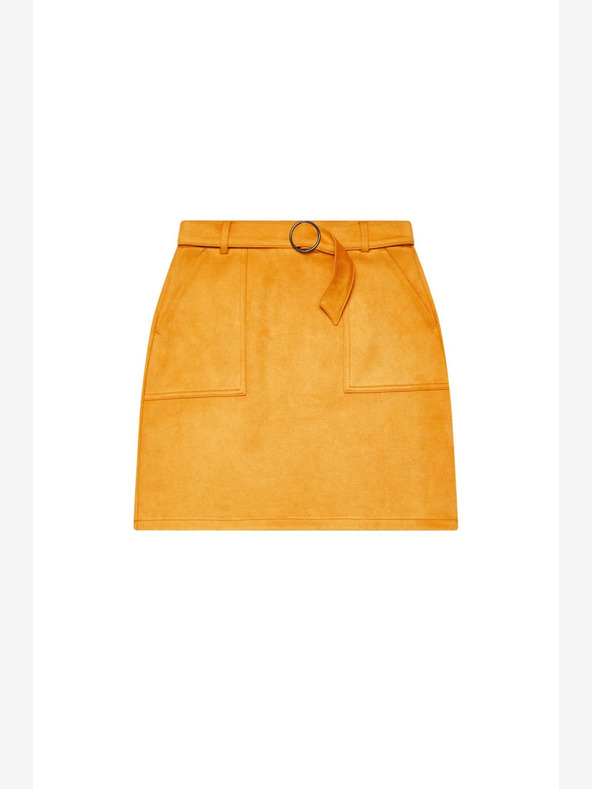 Moodo Gonna arancione da donna in pelle scamosciata Moodo