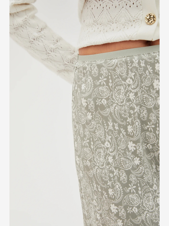 Moodo Gonna a fantasia verde e bianca da donna Moodo