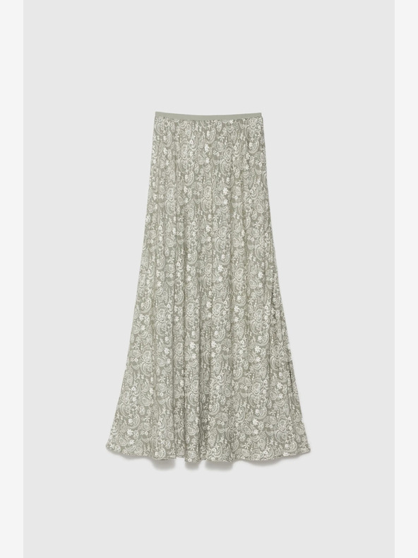 Moodo Gonna a fantasia verde e bianca da donna Moodo