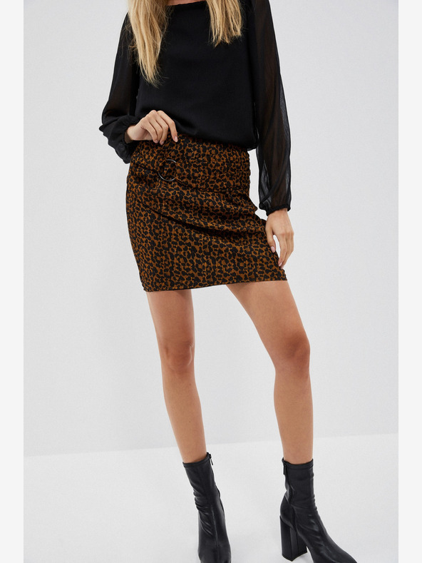 Moodo Gonna da donna nera e marrone a fantasia Moodo