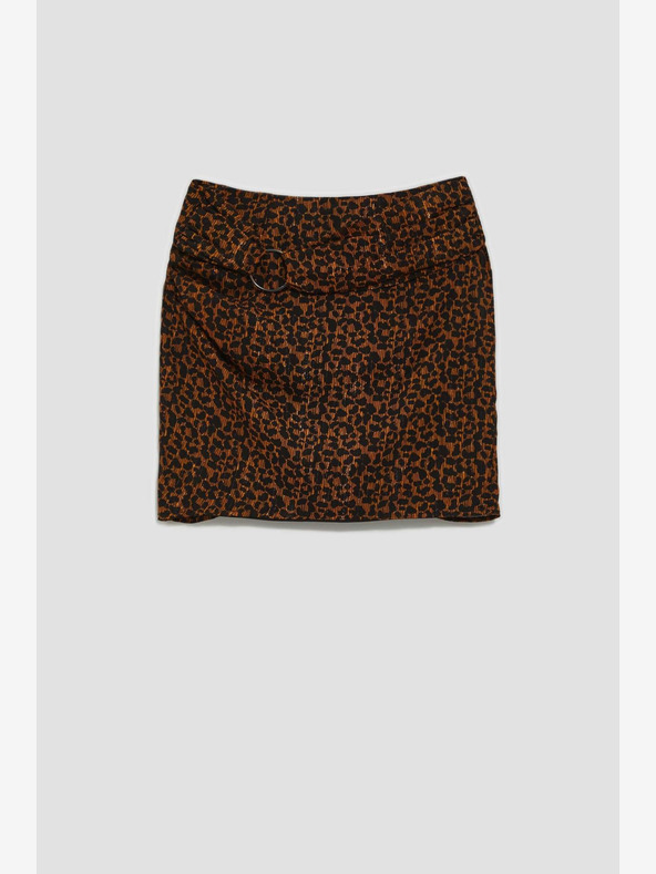 Moodo Gonna da donna nera e marrone a fantasia Moodo