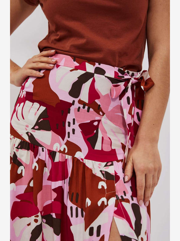 Moodo Gonna da donna rossa e rosa a fantasia Moodo