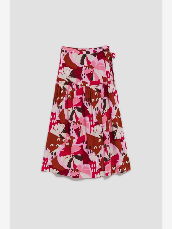 Moodo Gonna da donna rossa e rosa a fantasia Moodo