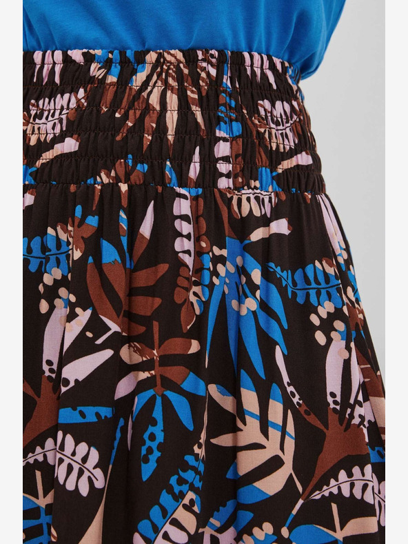 Moodo Gonna a fantasia blu e marrone da donna Moodo