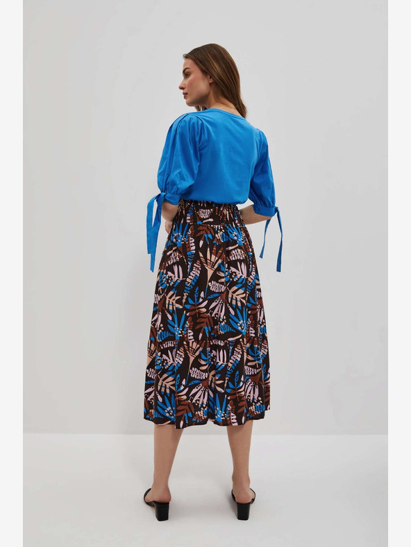 Moodo Gonna a fantasia blu e marrone da donna Moodo