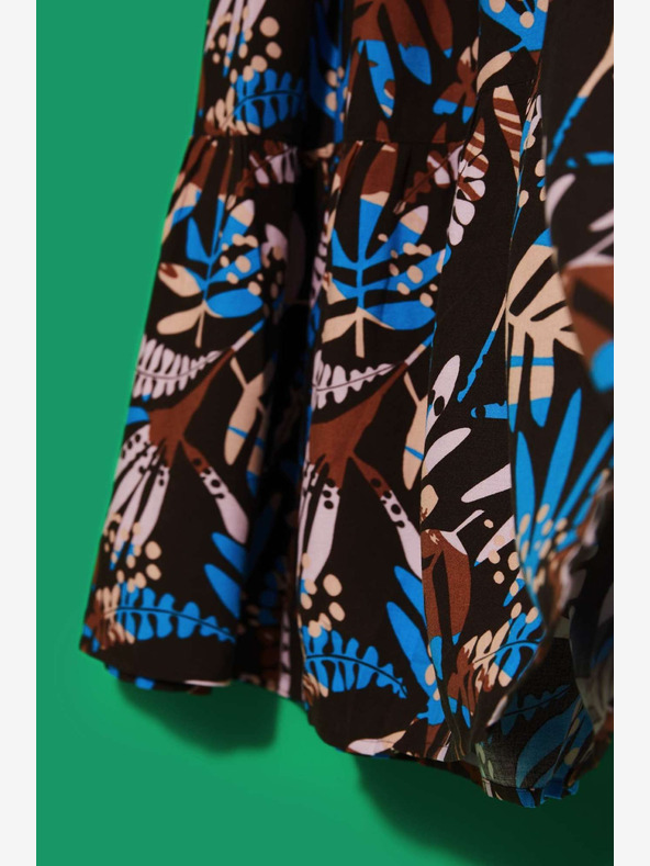 Moodo Gonna a fantasia blu e marrone da donna Moodo