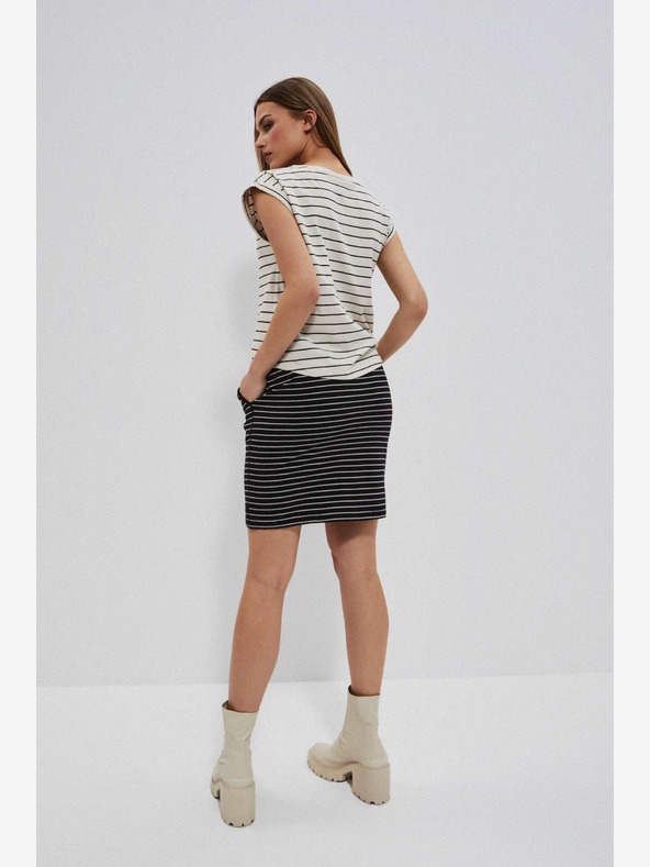 Moodo Gonna a righe bianca e nera da donna Moodo