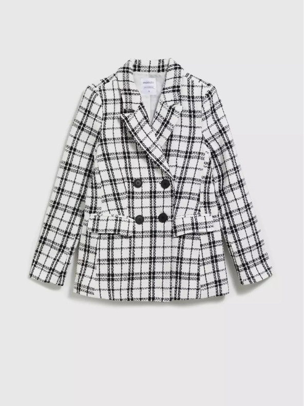 Moodo Giacca a quadri bianca e nera Moodo