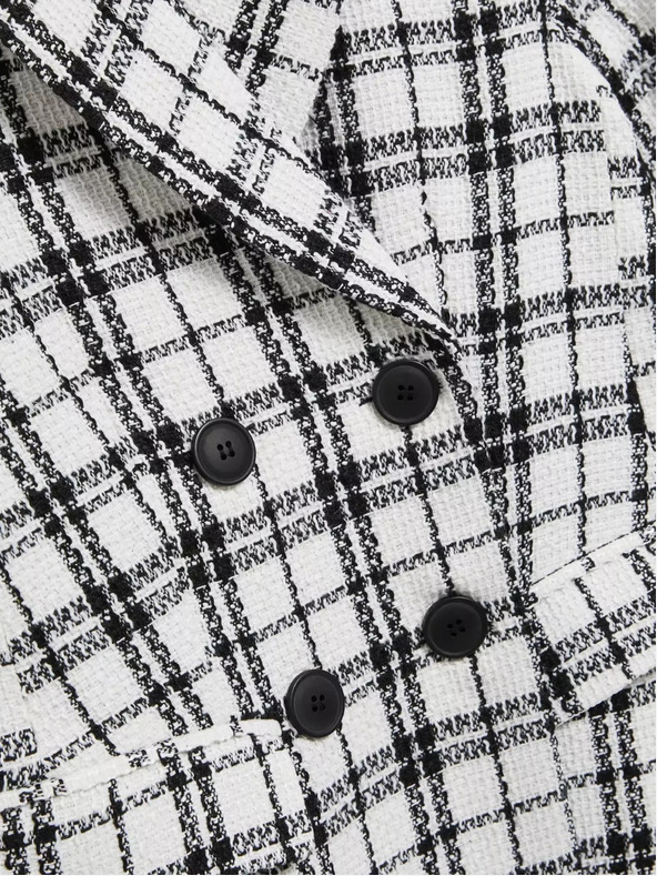 Moodo Giacca a quadri bianca e nera Moodo