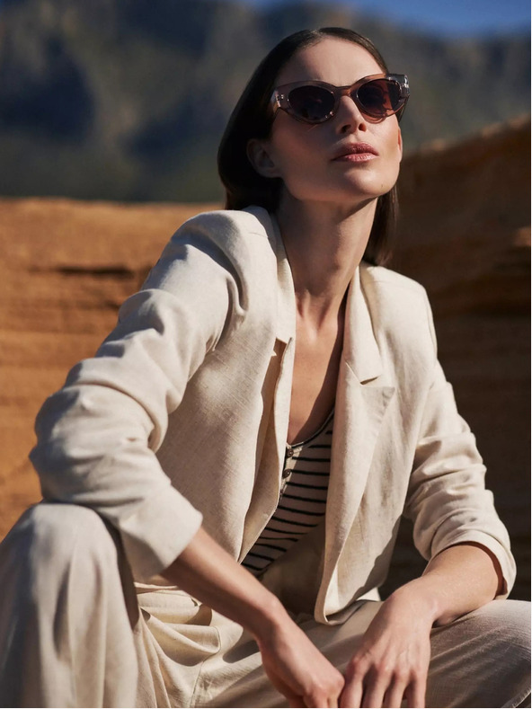 Moodo Moodo blazer beige da donna