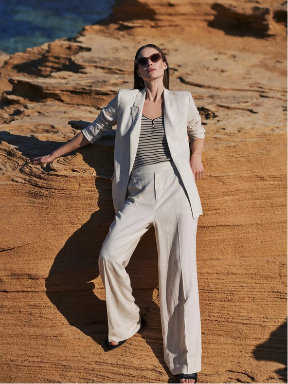 Moodo Moodo blazer beige da donna