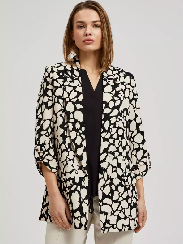Moodo Blazer nero e crema da donna a fantasia Moodo