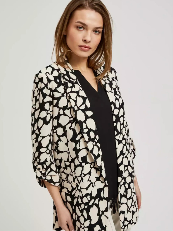 Moodo Blazer nero e crema da donna a fantasia Moodo