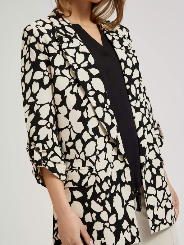 Moodo Blazer nero e crema da donna a fantasia Moodo