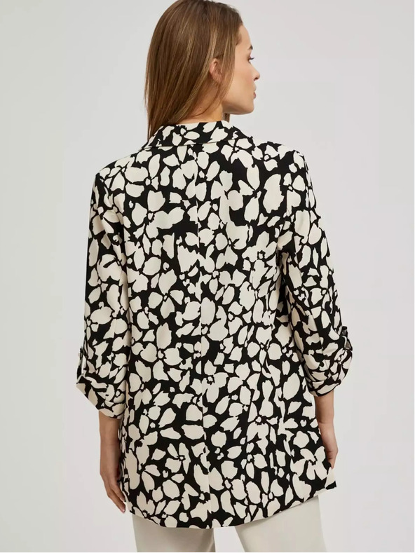 Moodo Blazer nero e crema da donna a fantasia Moodo